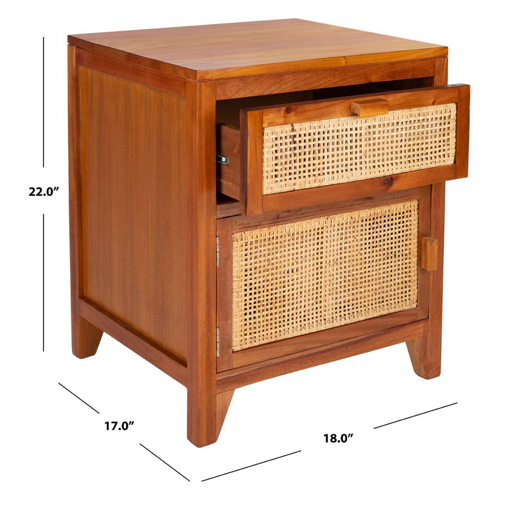Safavieh Devon 1 Drawer 1 Door Nightstand - Natural