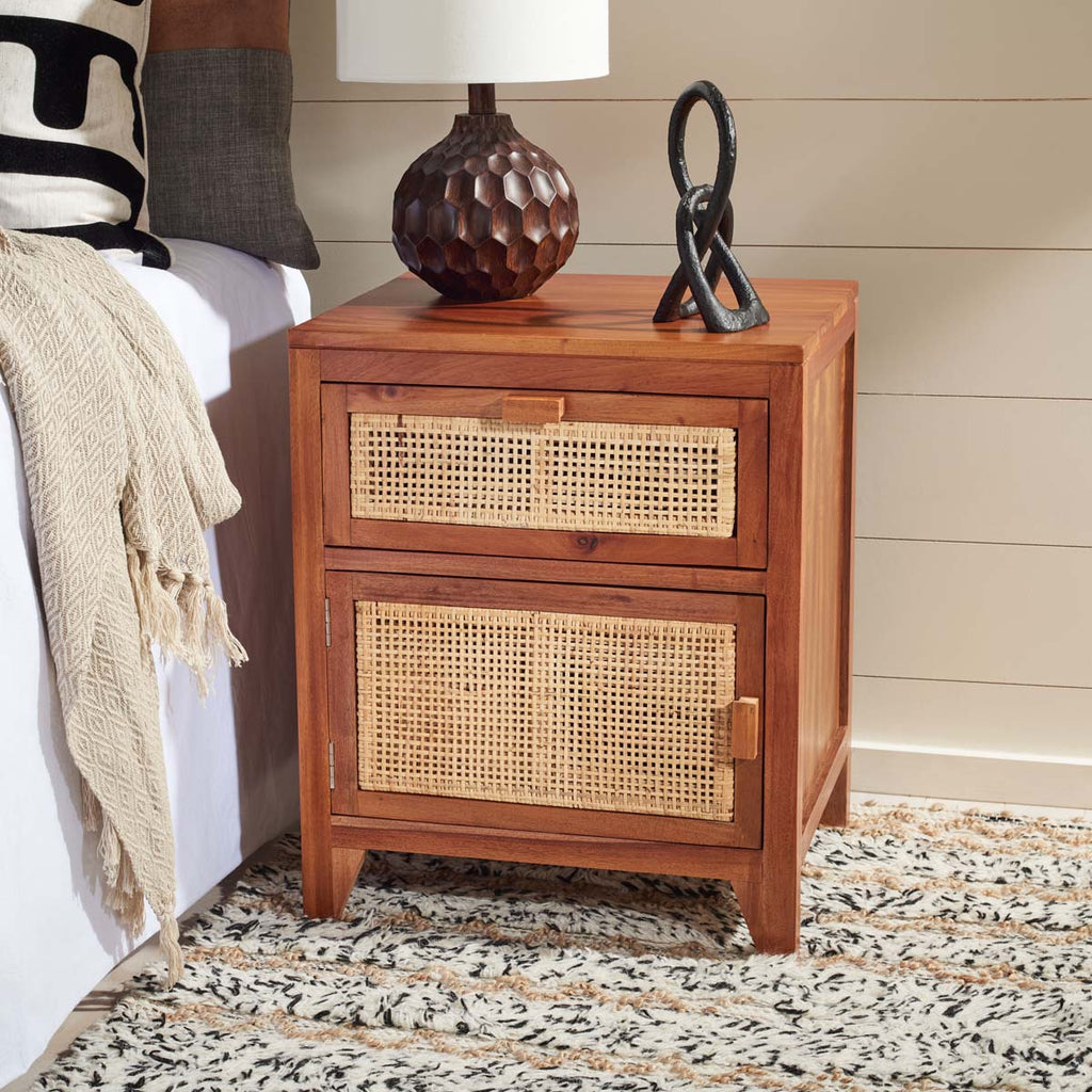 Safavieh Devon 1 Drawer 1 Door Nightstand - Natural