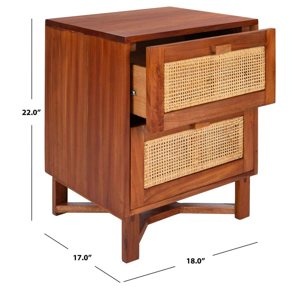 Safavieh Hedwig 2 Drawer Nightstand - Natural