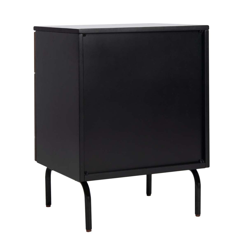 Safavieh Genevieve 2 Drawer Nightstand - Walnut / Black