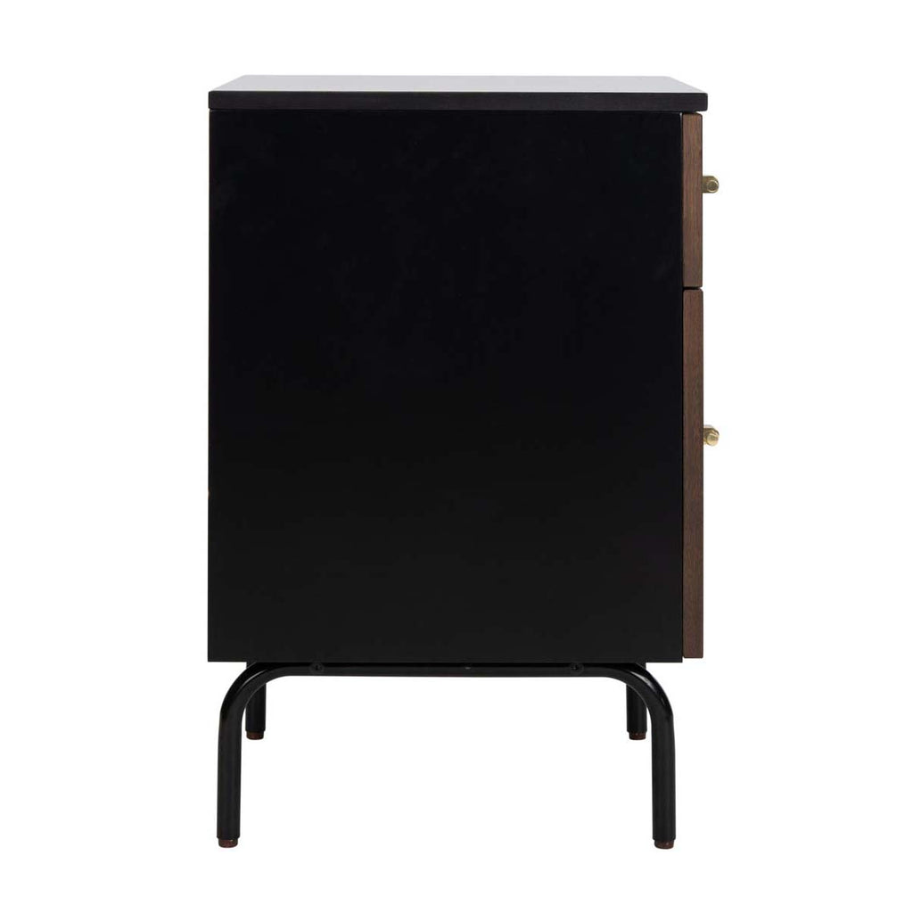 Safavieh Genevieve 2 Drawer Nightstand - Walnut / Black