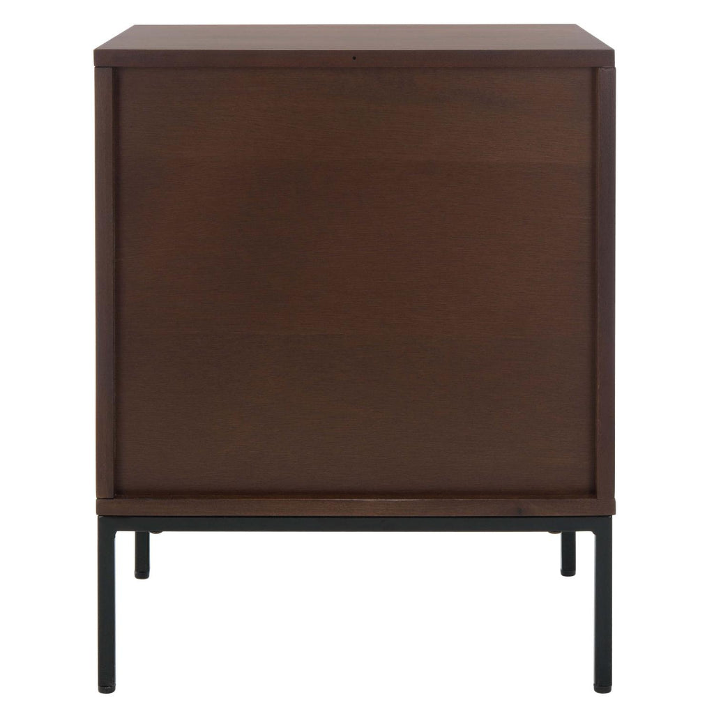 Safavieh Zadie 2 Drawer Rattan Nightstand - Walnut / Natural