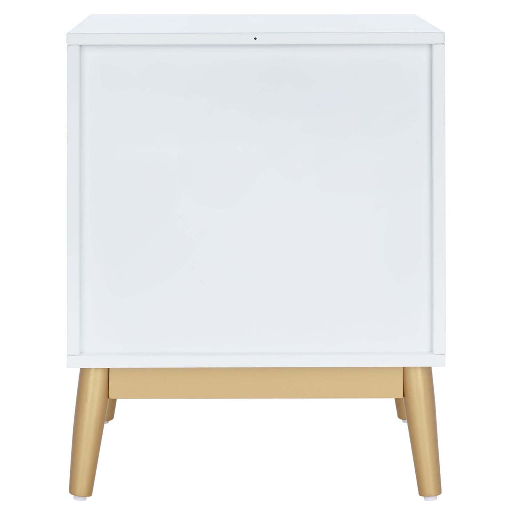 Safavieh Wilfred 2 Drawer Patterned Night Stand - White / Gold