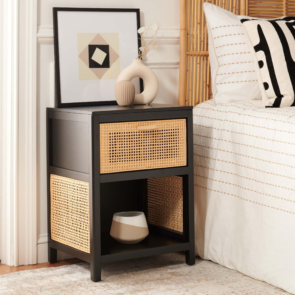 Safavieh Miya Night Stand - Black / Natural