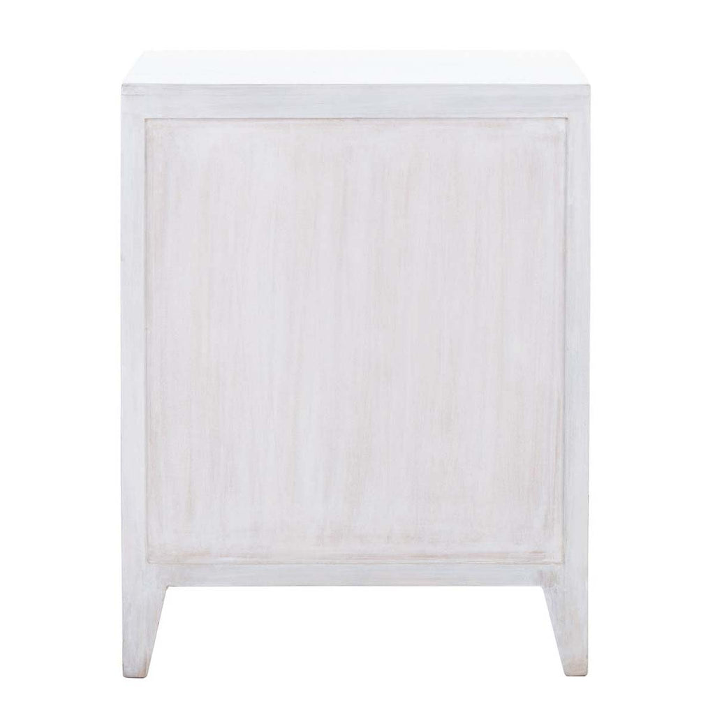 Safavieh Thea 1 Door Carved Nightstand - White Washed