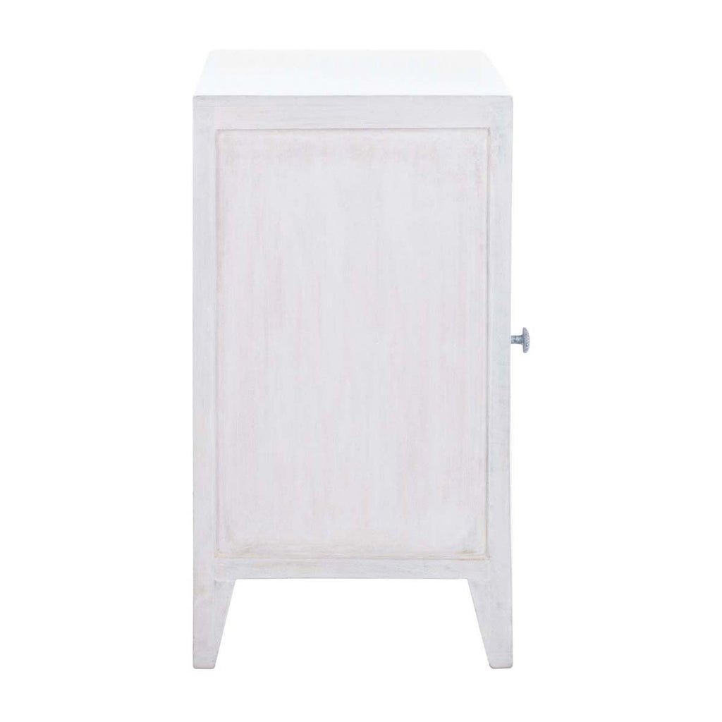 Safavieh Thea 1 Door Carved Nightstand - White Washed