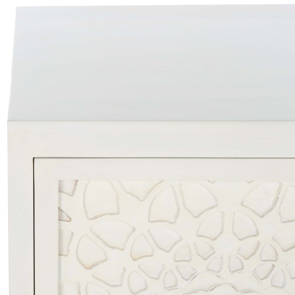 Safavieh Rayetta 2 Shelf 1 Door Nightstand - White Wash