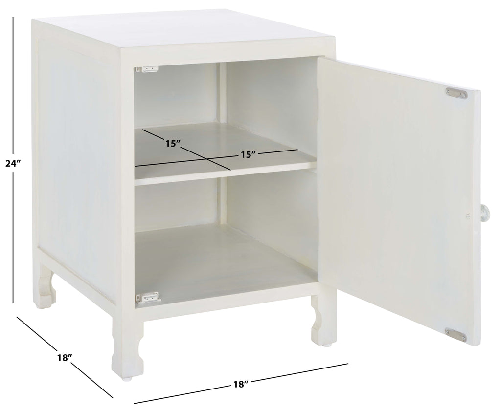 Safavieh Rayetta 2 Shelf 1 Door Nightstand - White Wash