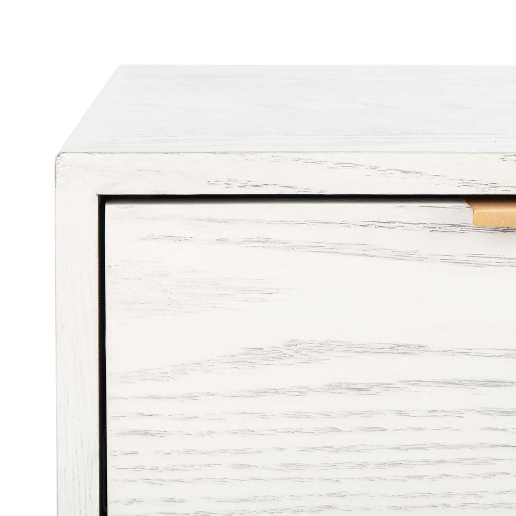 Safavieh Pierre One Drawer Nightstand - White Washed / Gold