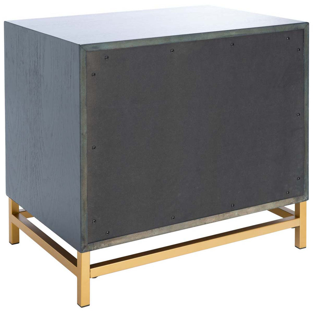 Safavieh Fenno 2 Drawer Nightstand - Teal / Brass