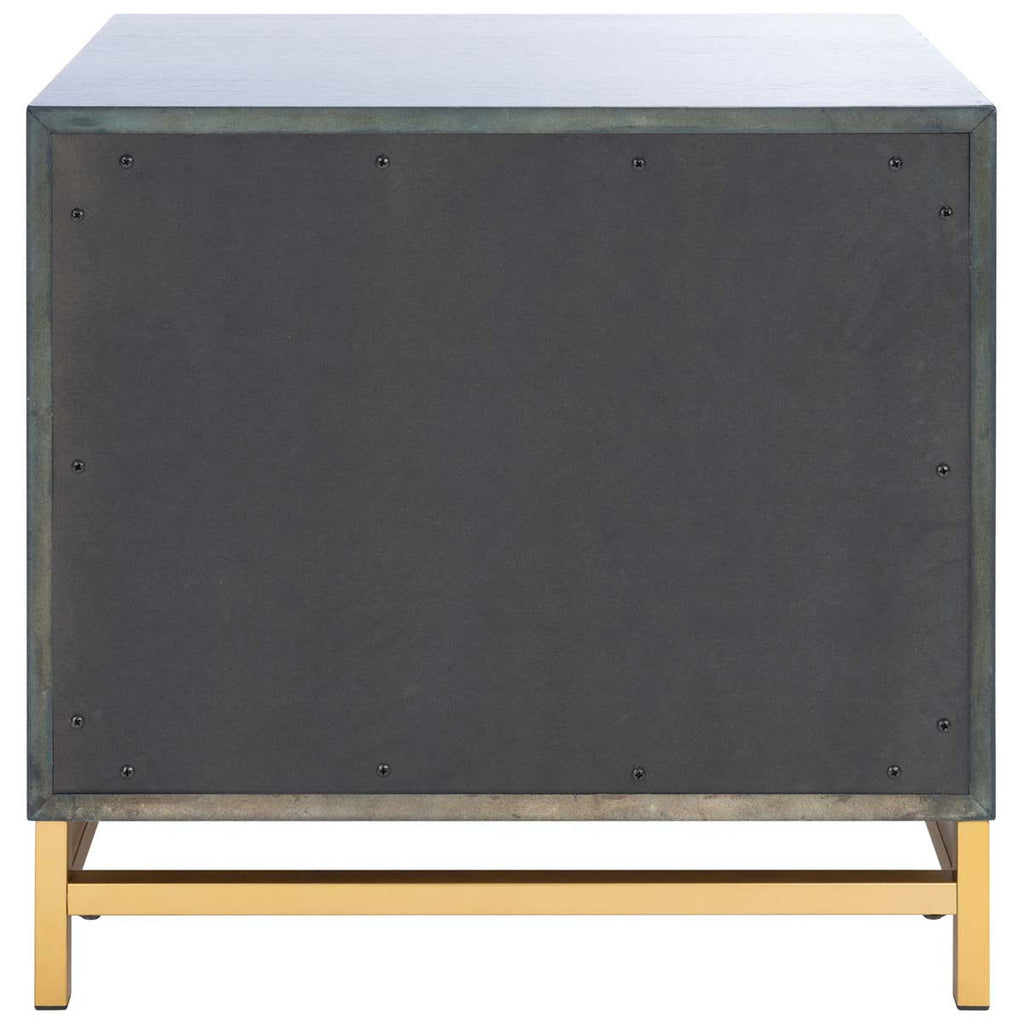 Safavieh Fenno 2 Drawer Nightstand - Teal / Brass