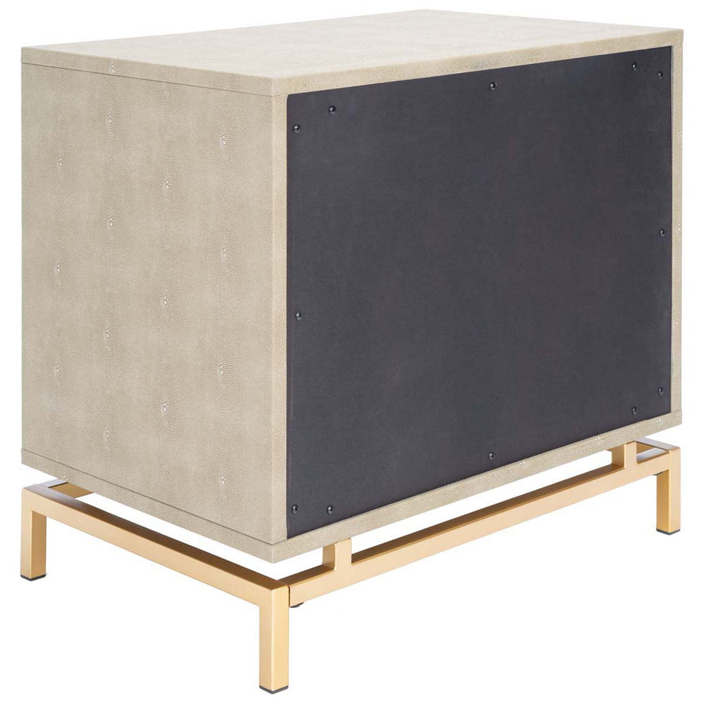 Safavieh Meilana 1 Shelf 1 Drawer Nightstand - Light Taupe / Brass