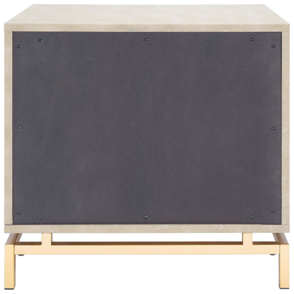 Safavieh Meilana 1 Shelf 1 Drawer Nightstand - Light Taupe / Brass