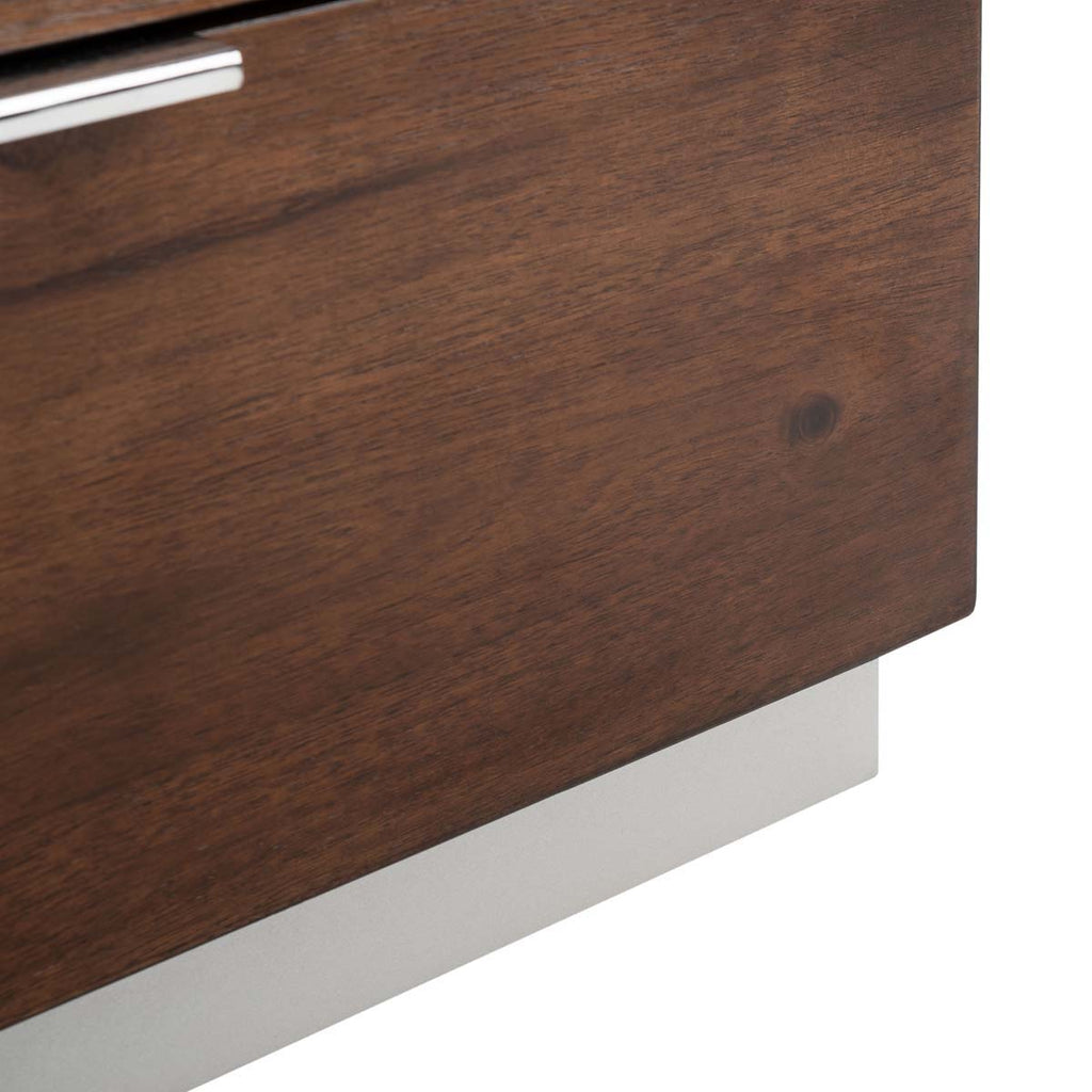 Safavieh Brylin 3 Drawer Nightstand - Dark Walnut