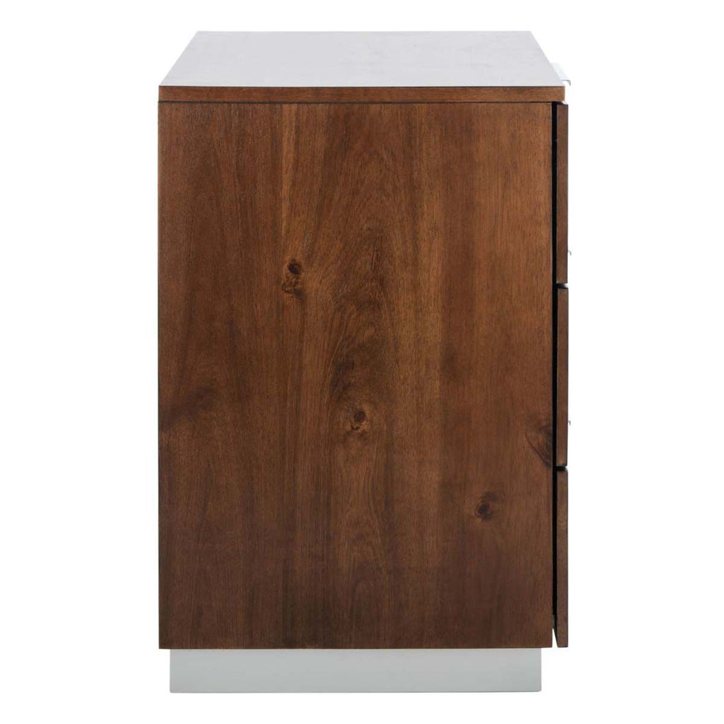 Safavieh Brylin 3 Drawer Nightstand - Dark Walnut