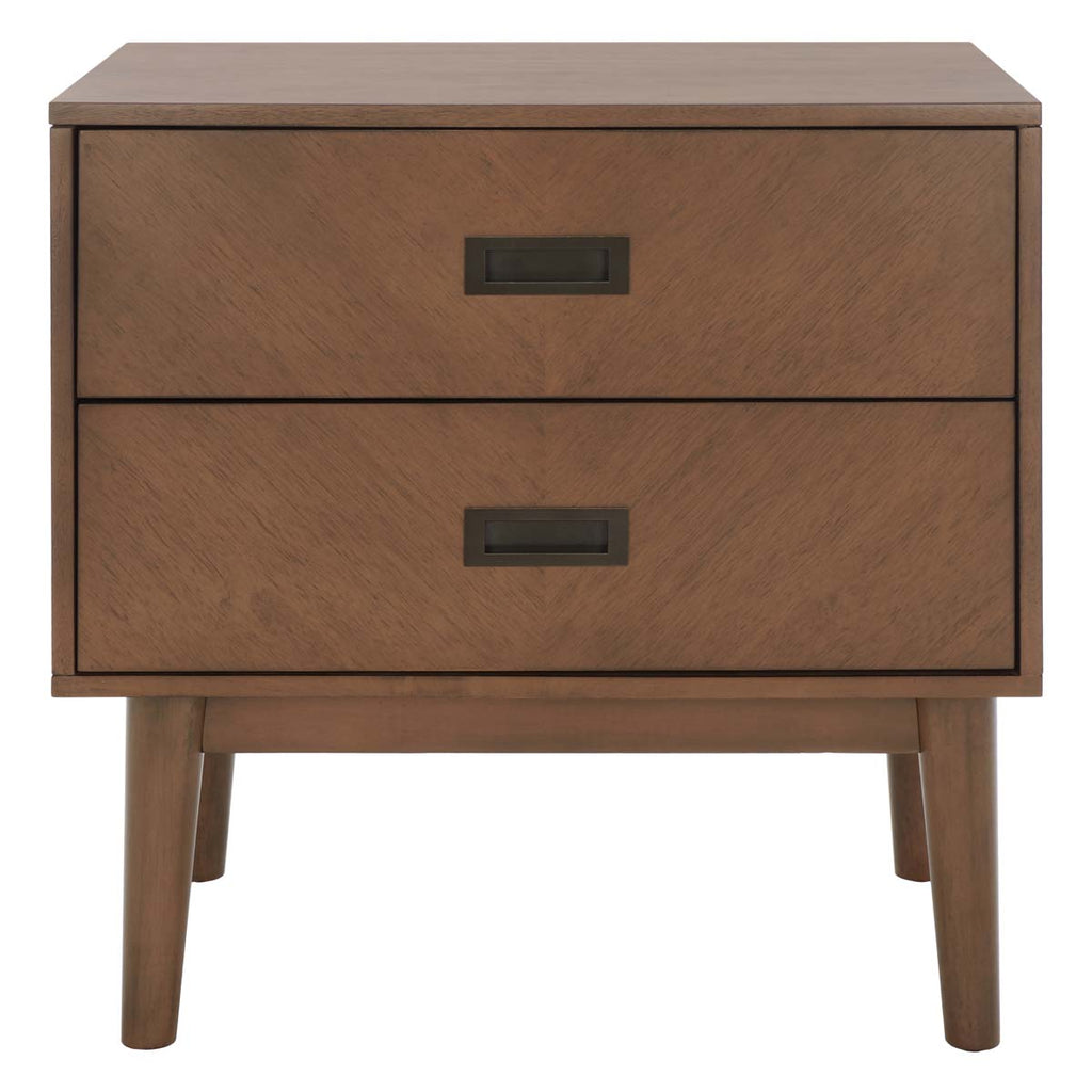 Safavieh Donald 2 Drawer Nightstand - Wheat / Bronze
