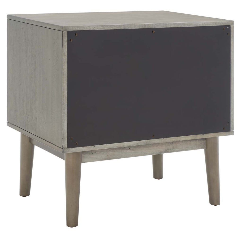 Safavieh Donald 2 Drawer Nightstand - Light Grey / Bronze