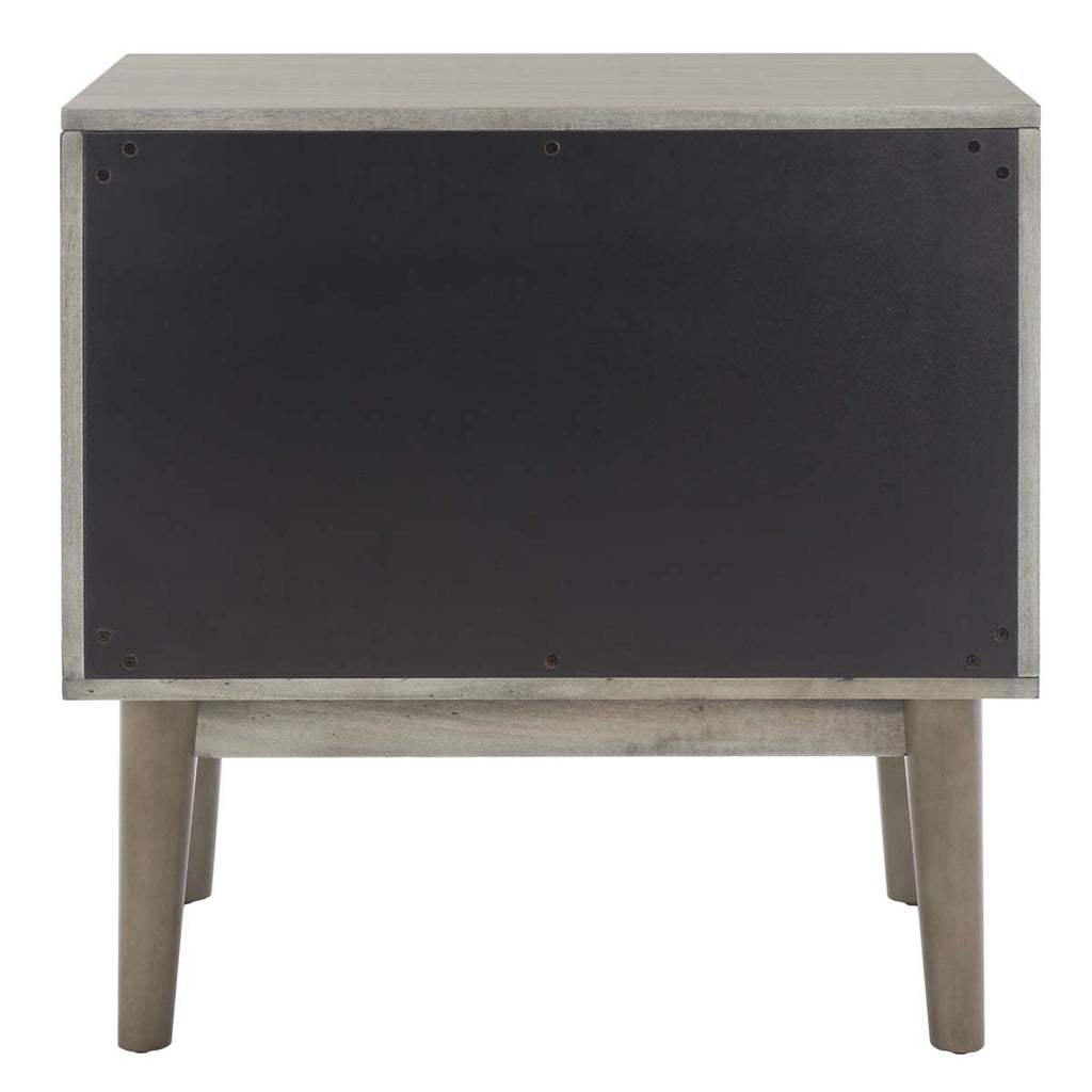 Safavieh Donald 2 Drawer Nightstand - Light Grey / Bronze