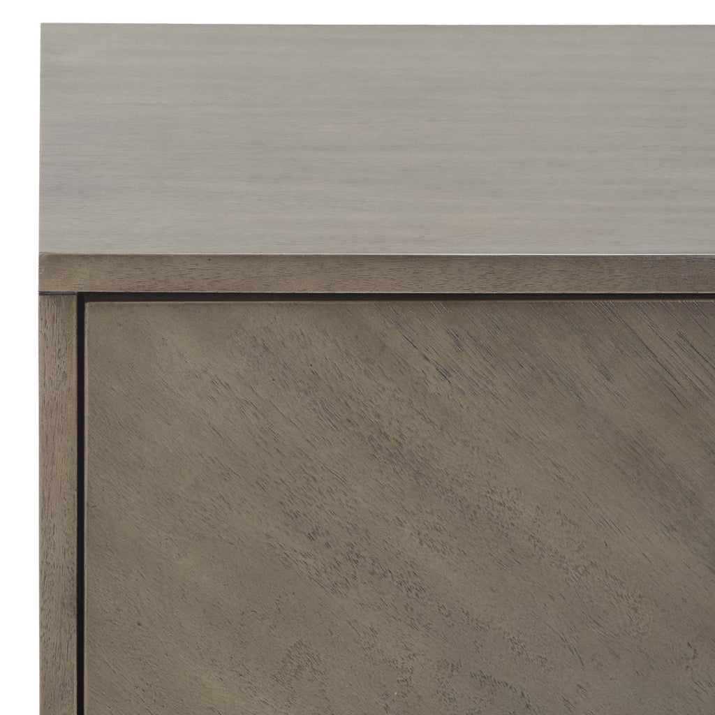 Safavieh Donald 2 Drawer Nightstand - Light Grey / Bronze