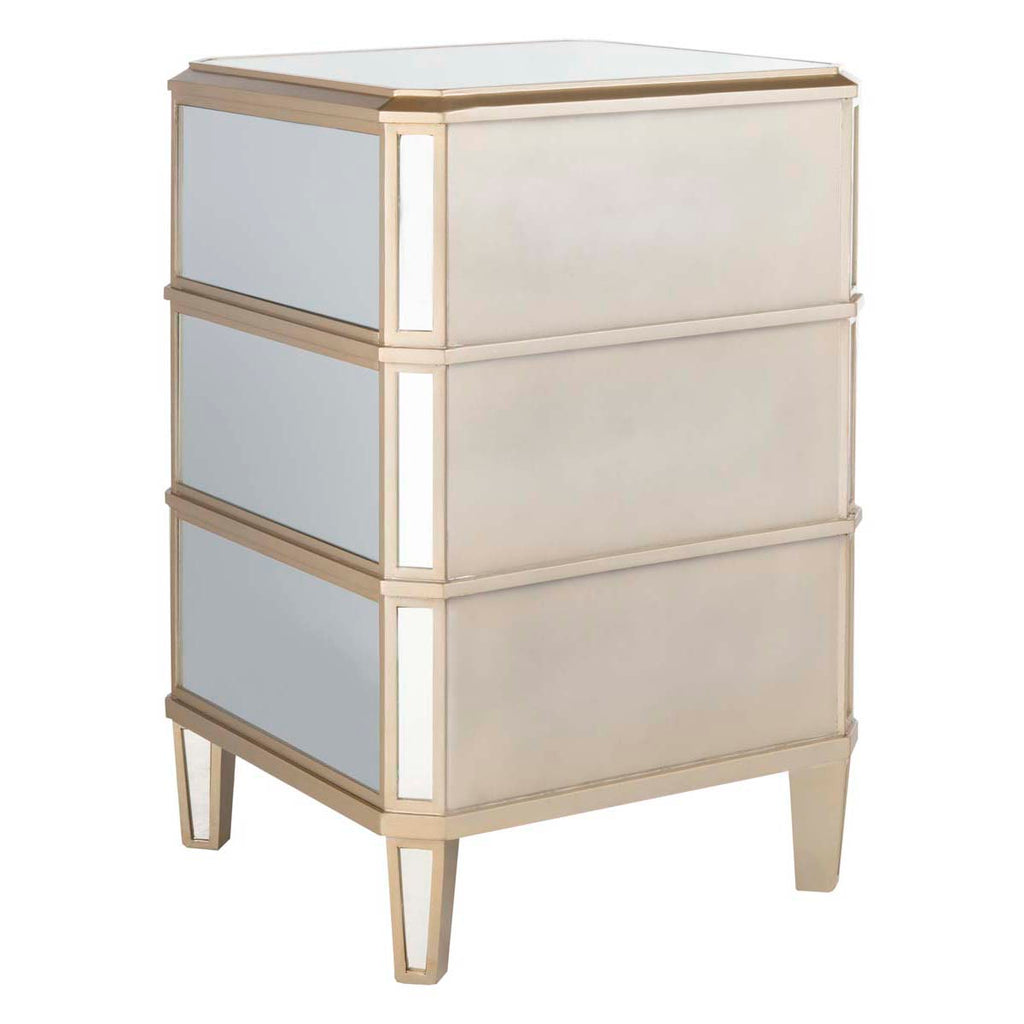 Safavieh Giana 3 Drawer Mirrored Nightstand - Mirror