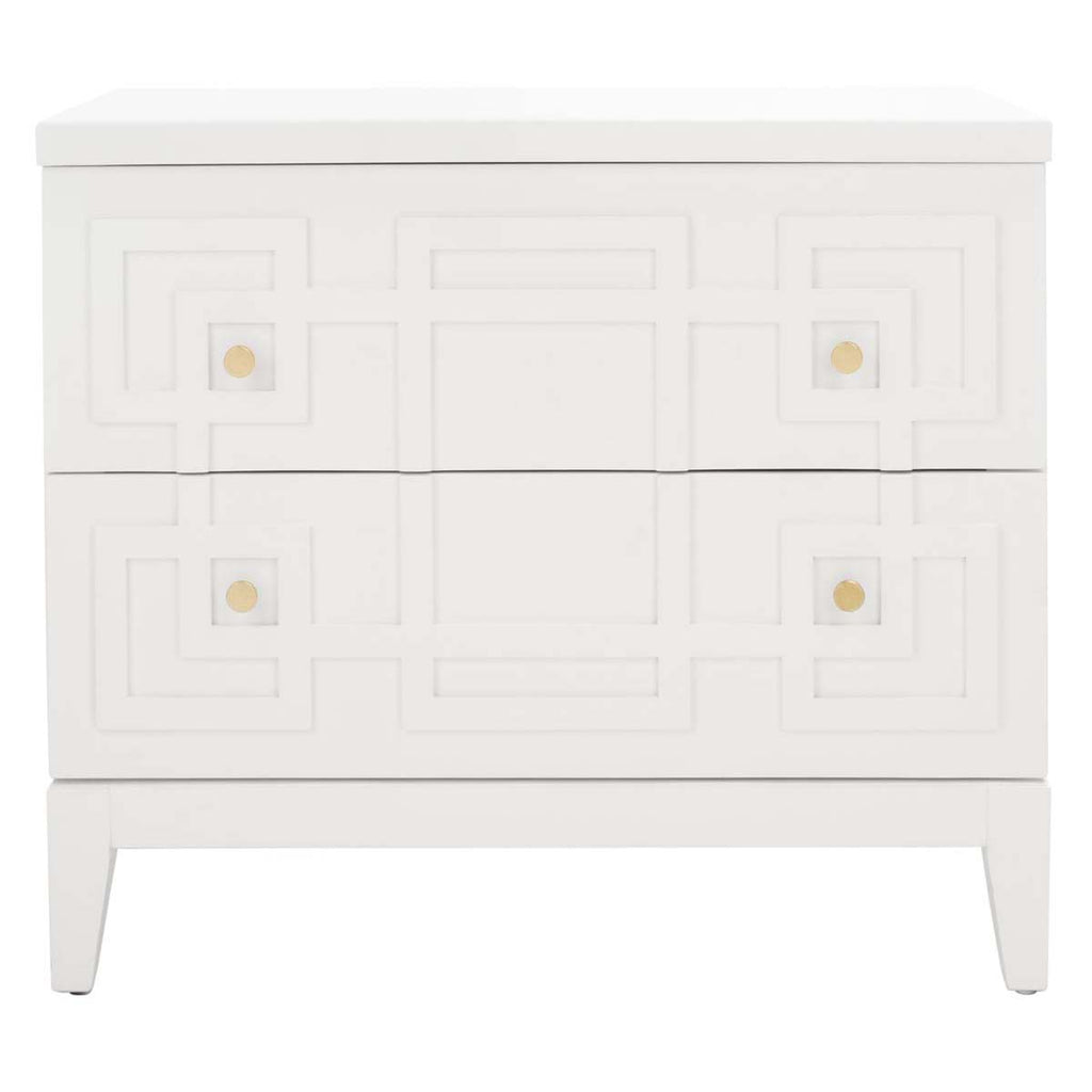 Safavieh Luiza 2 Drawer Nightstand - White / Gold