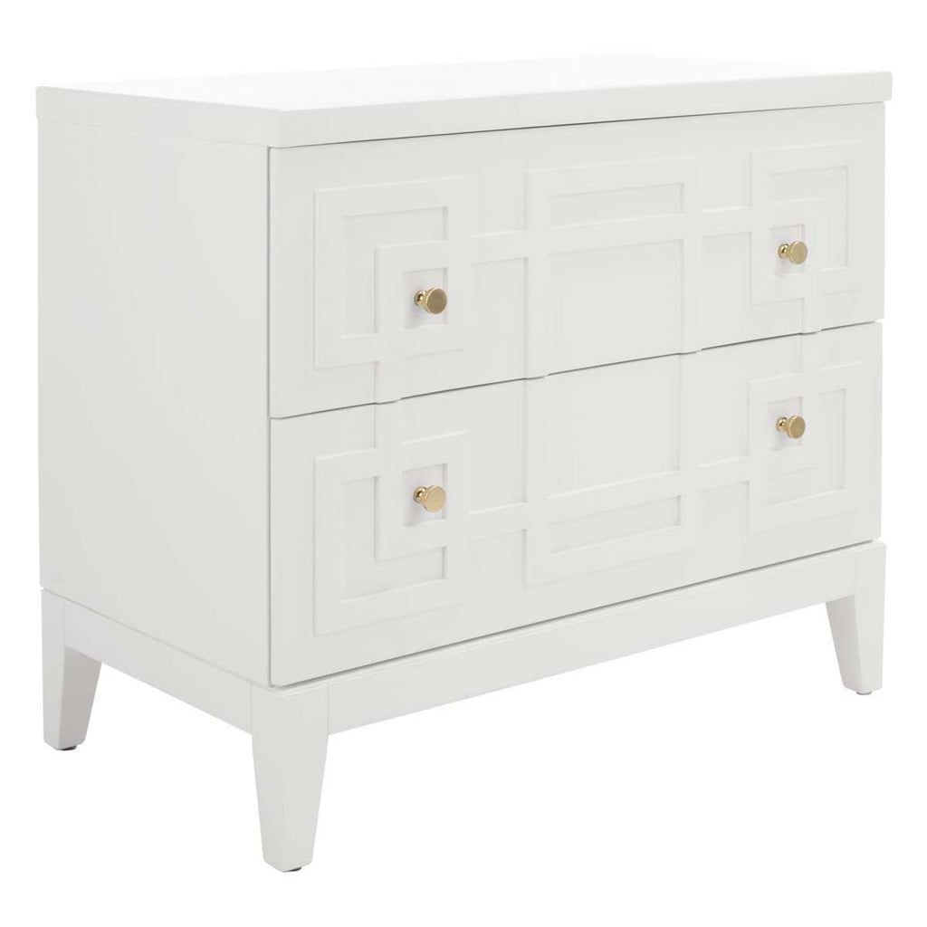 Safavieh Luiza 2 Drawer Nightstand - White / Gold