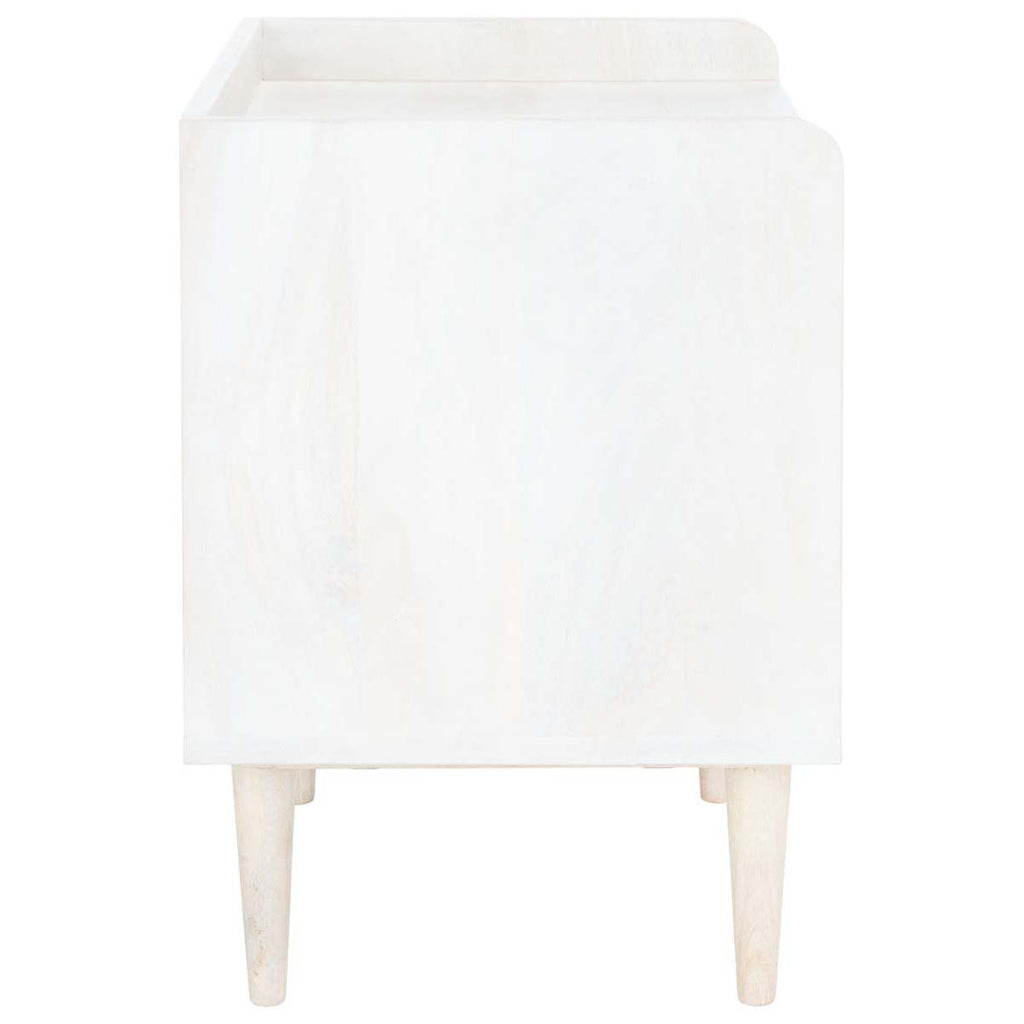 Safavieh Zinnia Nightstand - White Washed / Brass