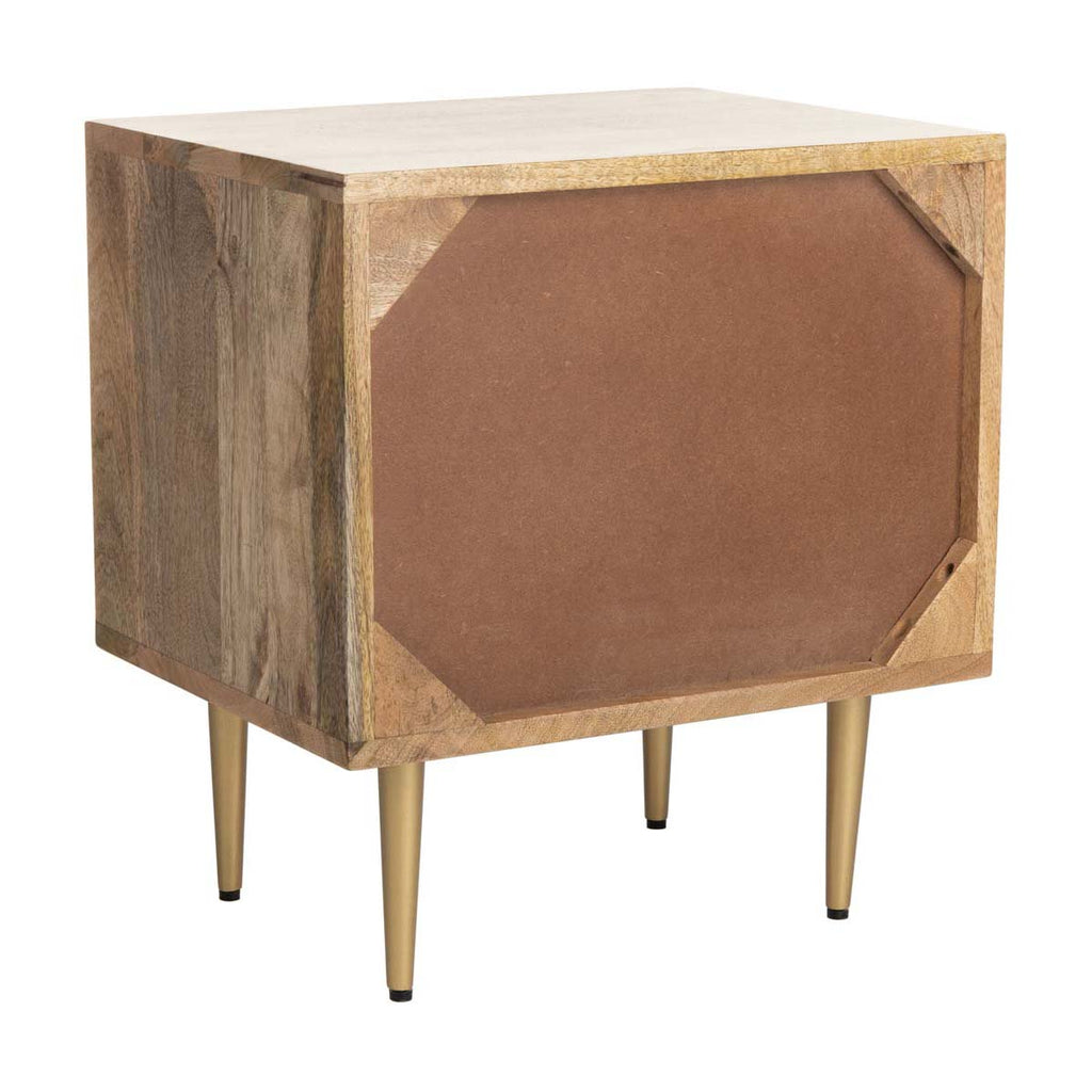 Safavieh Leni Nightstand - Natural / Brass