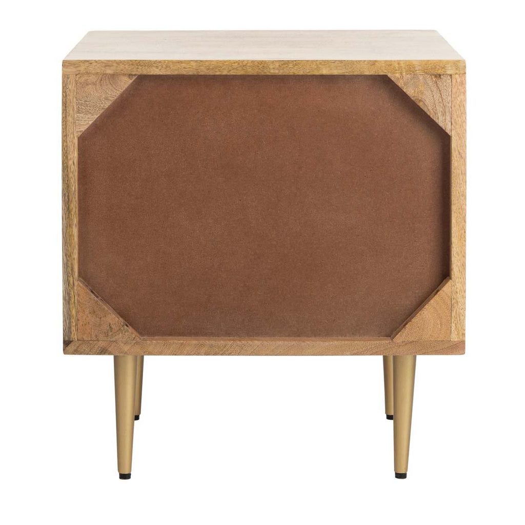 Safavieh Leni Nightstand - Natural / Brass