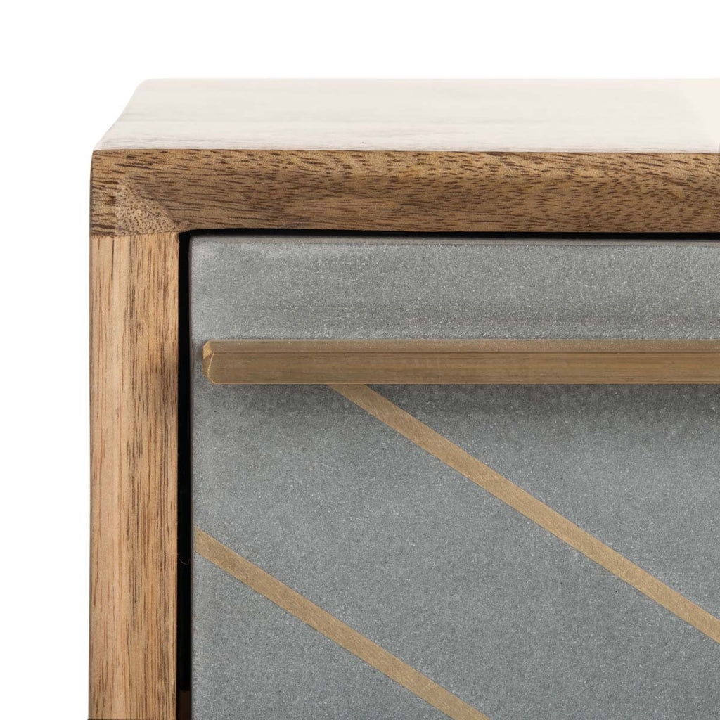 Safavieh Leni Nightstand - Natural / Brass