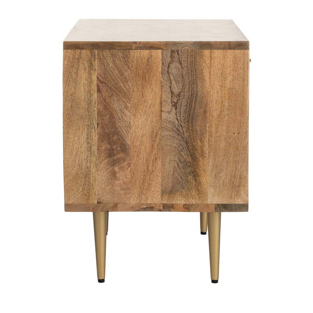 Safavieh Leni Nightstand - Natural / Brass