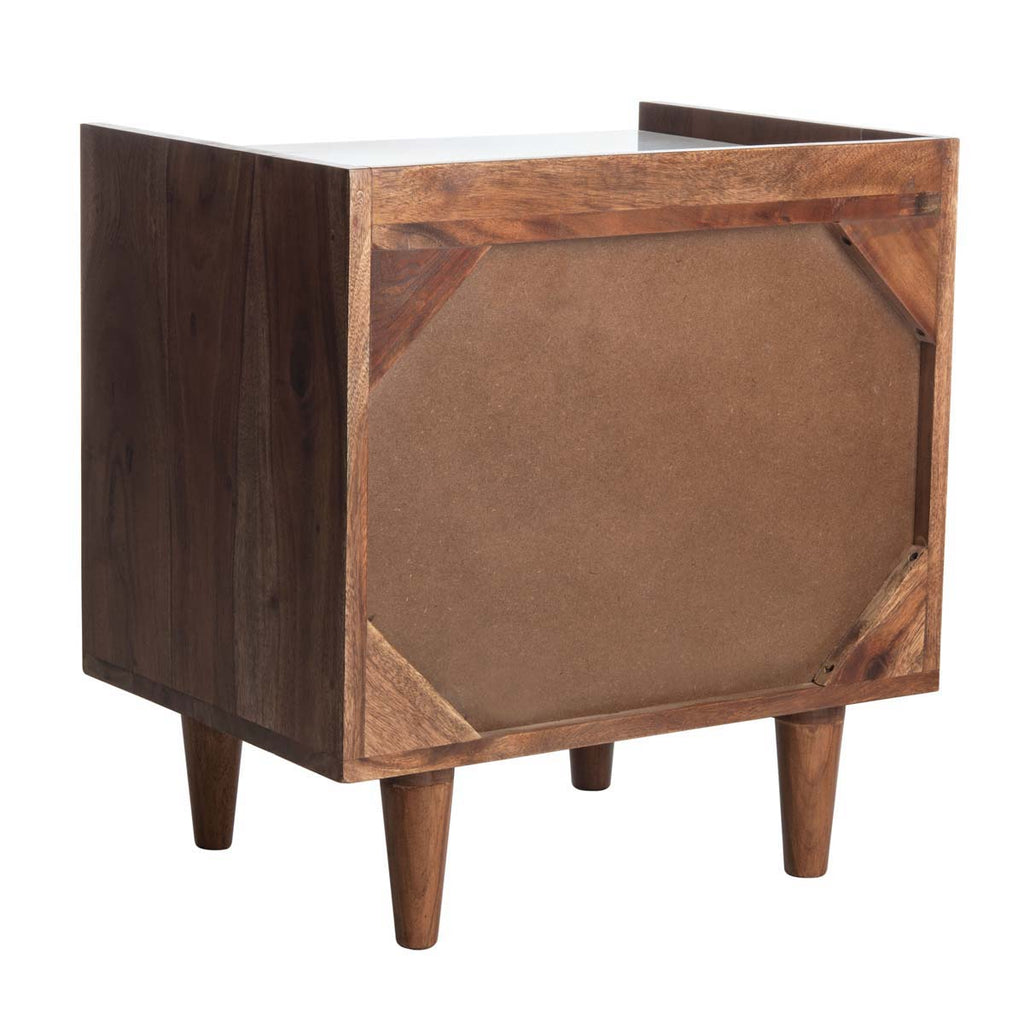 Safavieh Tahseen Parquet Nightstand - Natural / White
