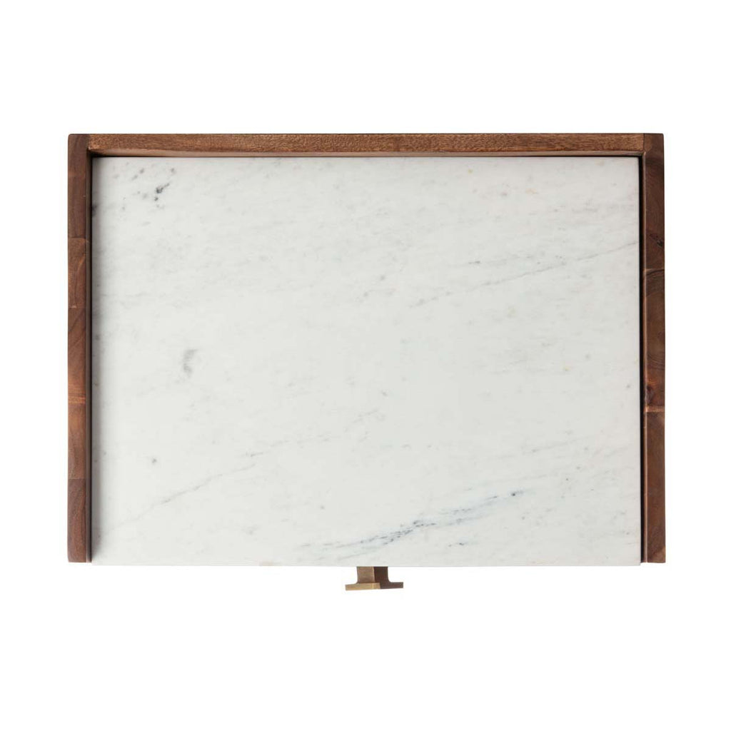 Safavieh Tahseen Parquet Nightstand - Natural / White