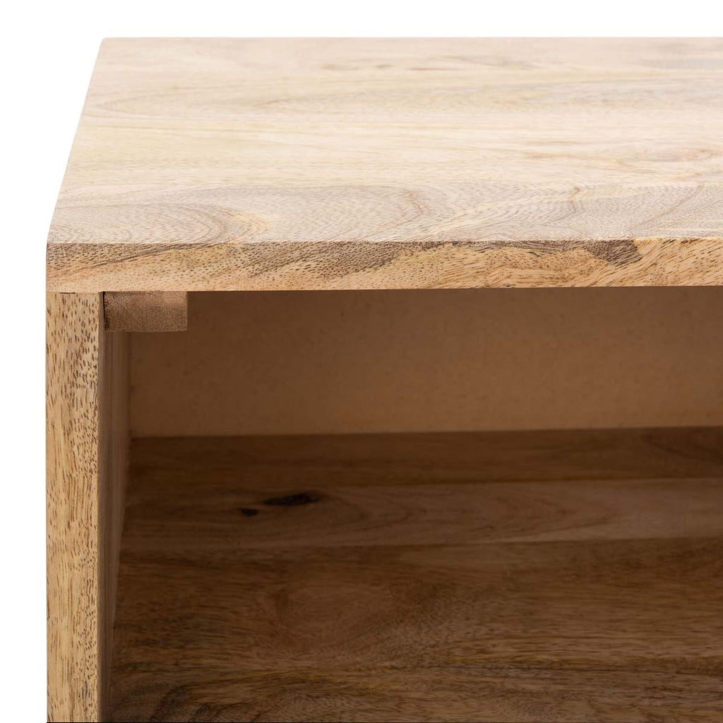 Safavieh Lily 1 Shelf 1 Drawer Nightstand - Natural / Brass