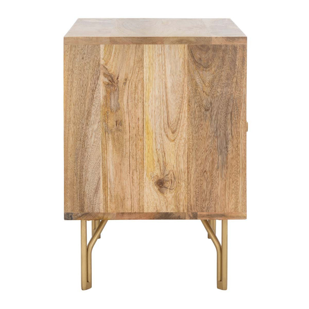 Safavieh Lily 1 Shelf 1 Drawer Nightstand - Natural / Brass