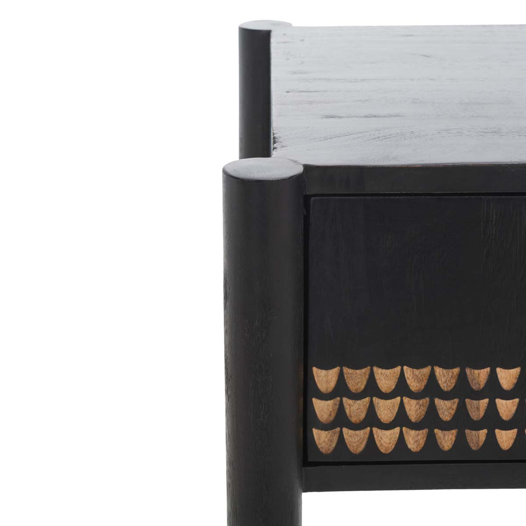 Safavieh Errington 1 Drawer Nightstand - Black / Gold