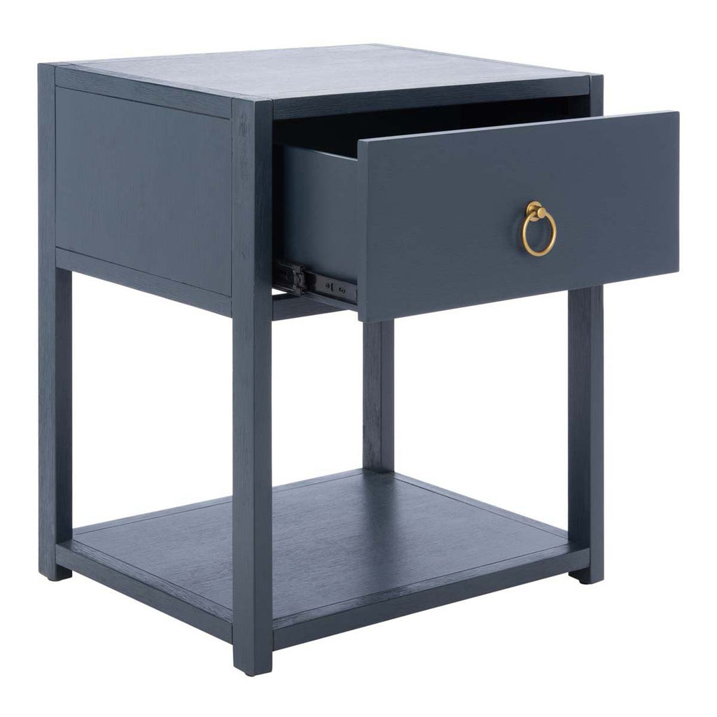 Safavieh Yudi 1 Drawer 1 Shelf Nightstand-Navy