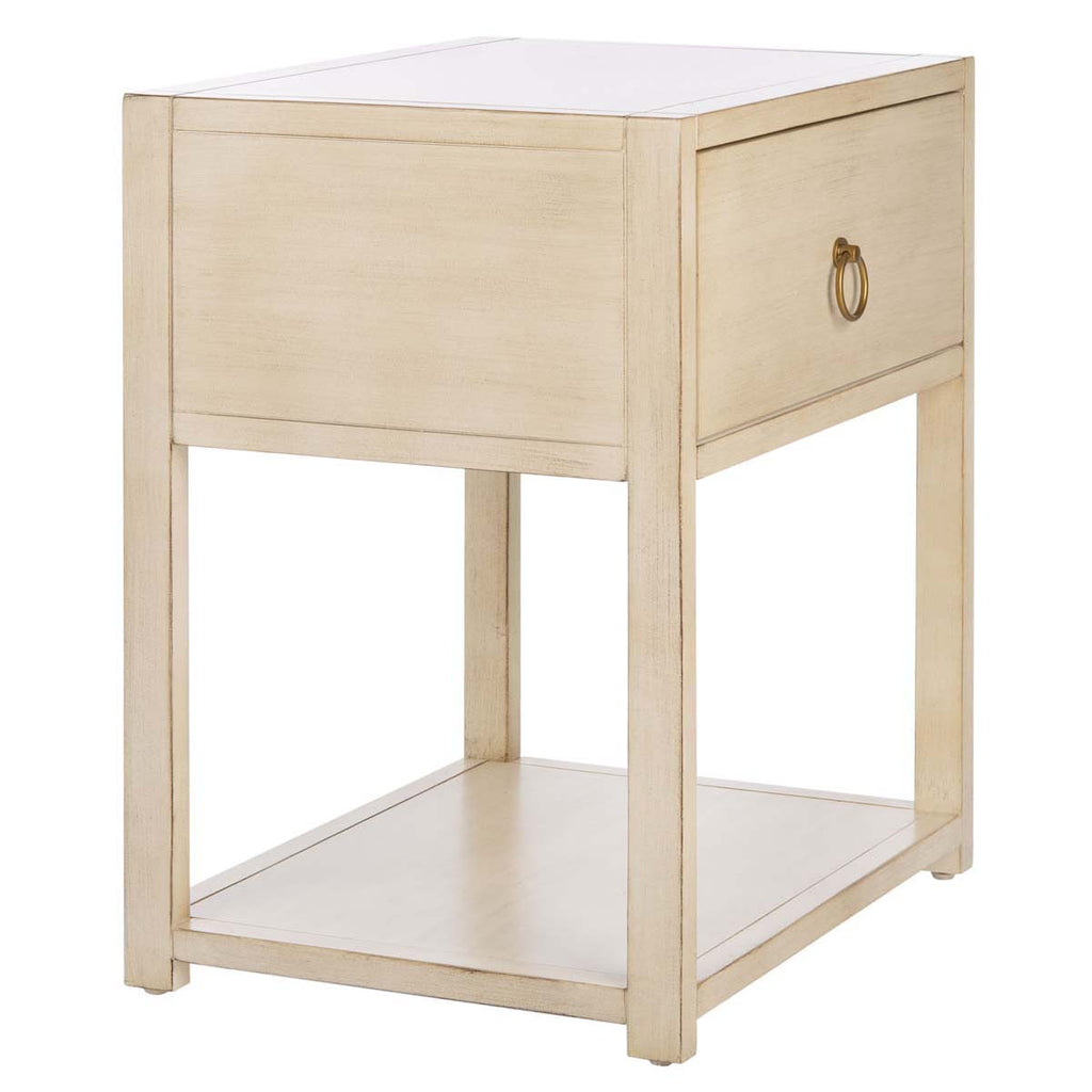 Safavieh Yudi 1 Drawer 1 Shelf Nightstand-Antique White