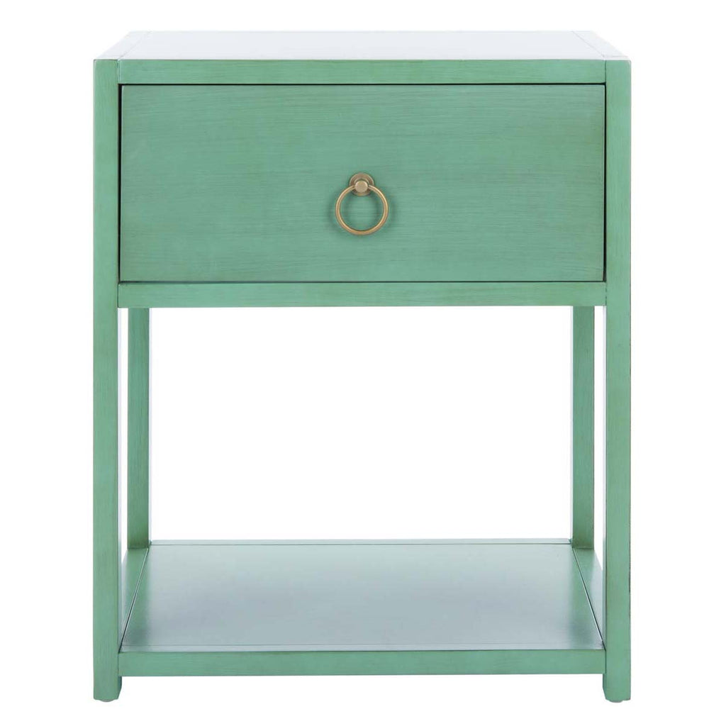 Safavieh Yudi 1 Drawer 1 Shelf Nightstand-Turquoise