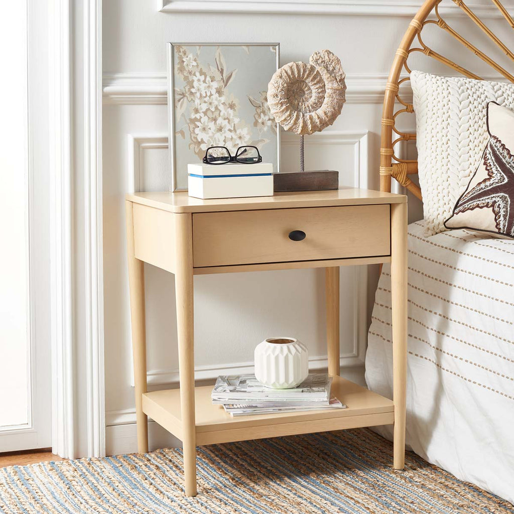 Safavieh  Boden 1 Drawer Nightstand  - White Wash