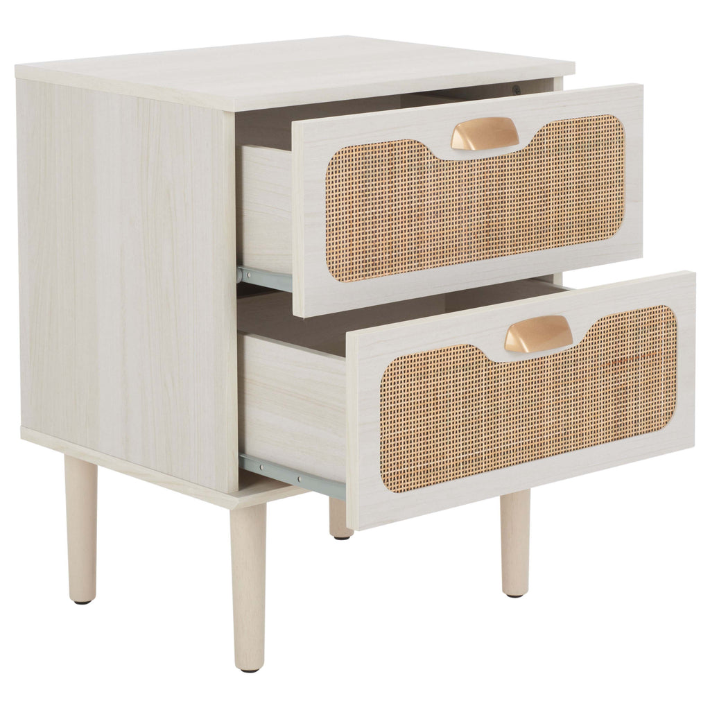 Safavieh Irelia 2 Drawer Nightstand - White / Natural