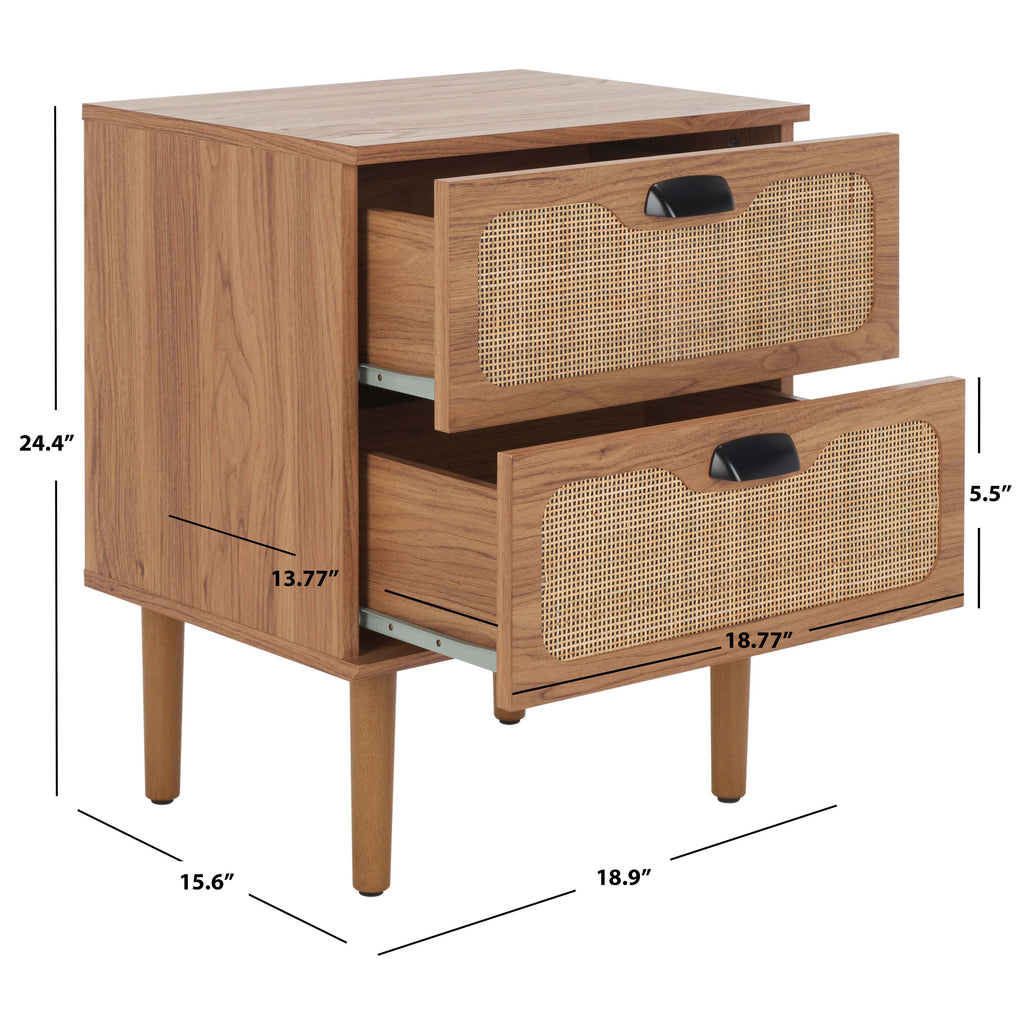 Safavieh Irelia 2 Drawer Nightstand - Oak / Natural