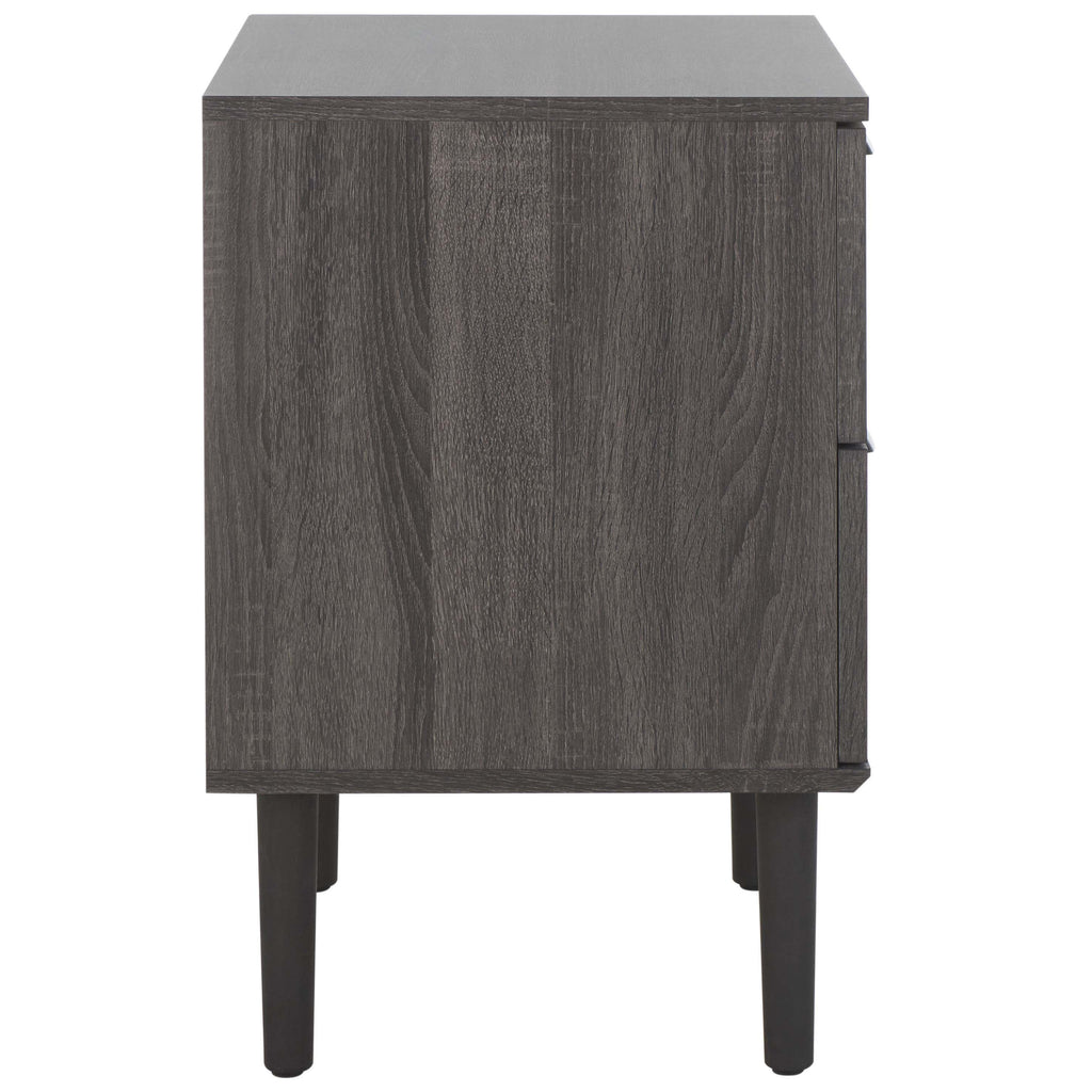 Safavieh Irelia 2 Drawer Nightstand - Distressed Black / Natural