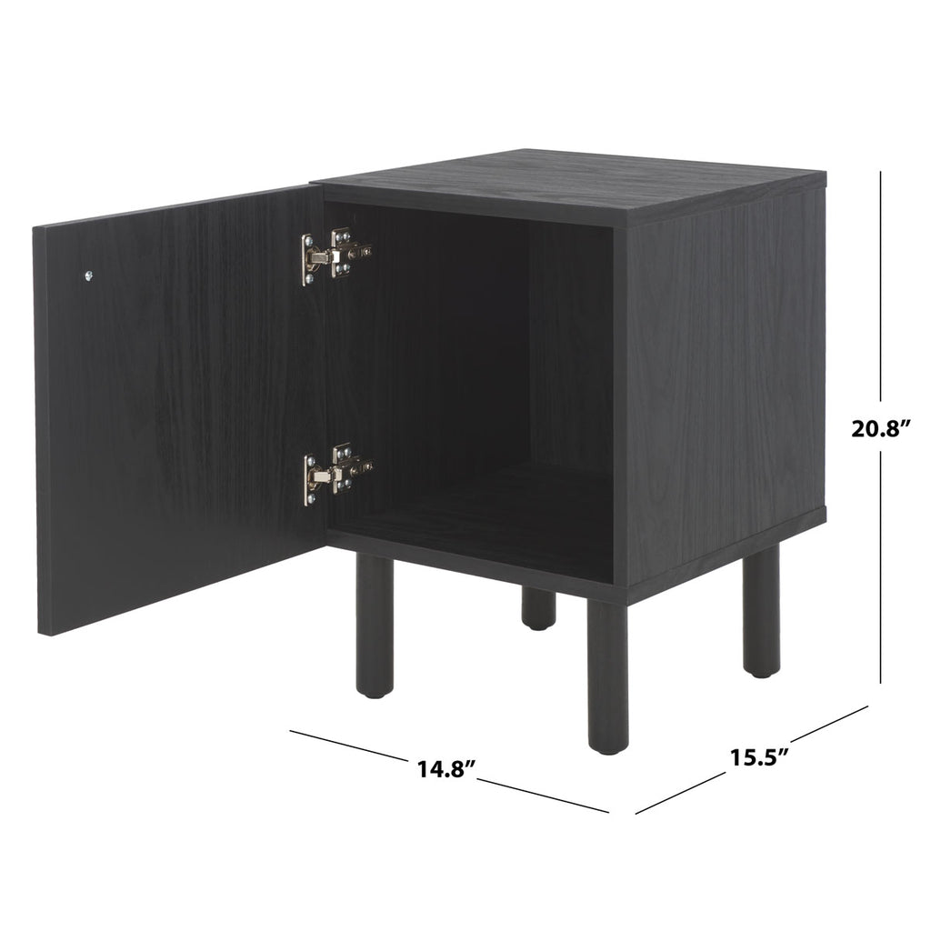 Safavieh Ophelia 1 Door Night Stand - Black / Natural