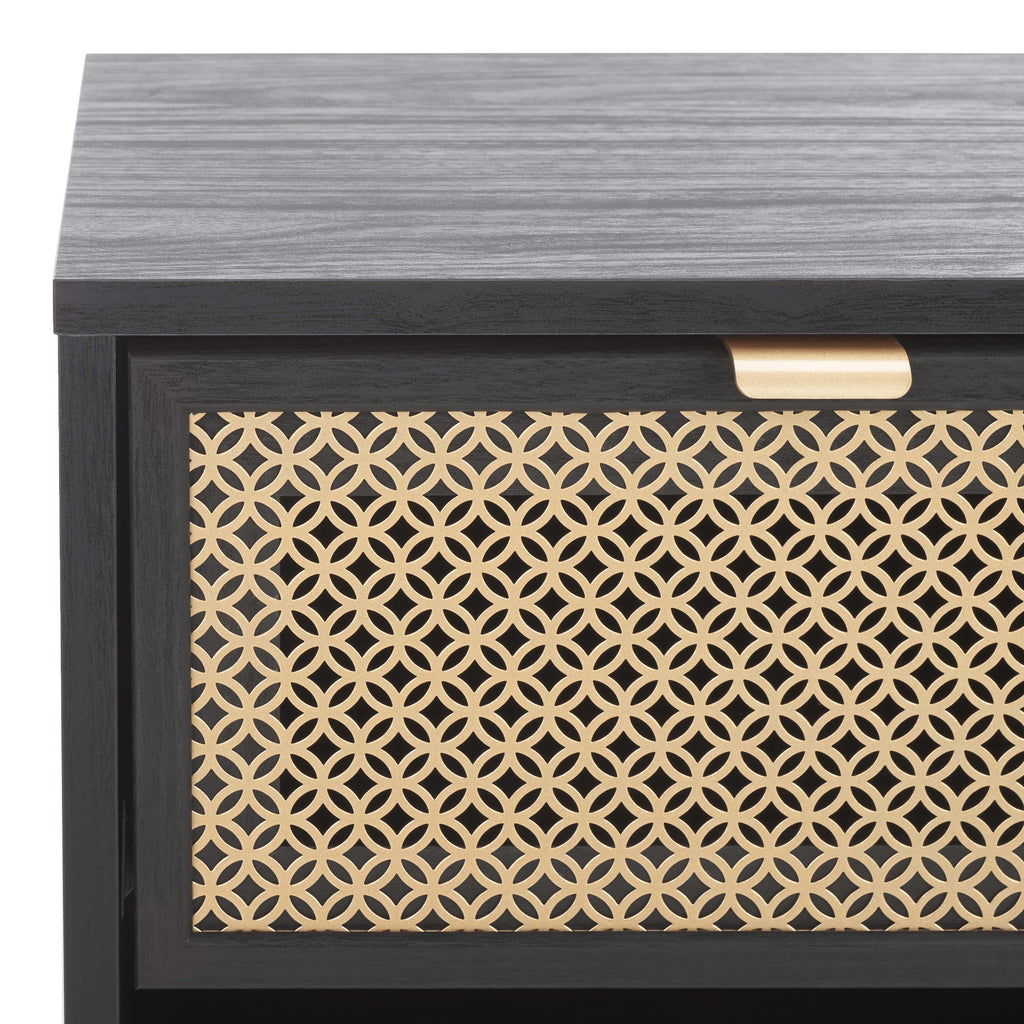 Safavieh Ceu 1 Drawer Night Stand - Black/ Gold