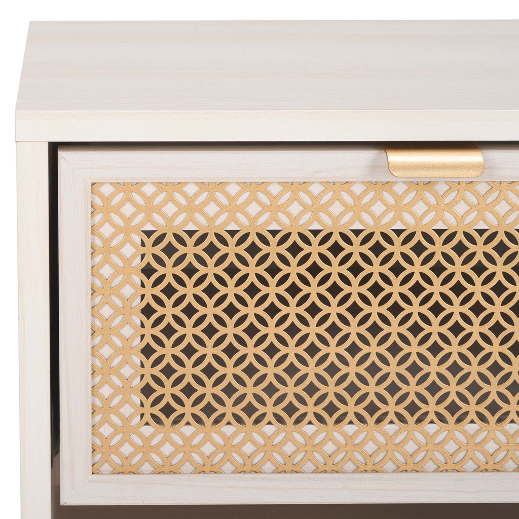 Safavieh Ceu 1 Drawer Night Stand - White / Gold