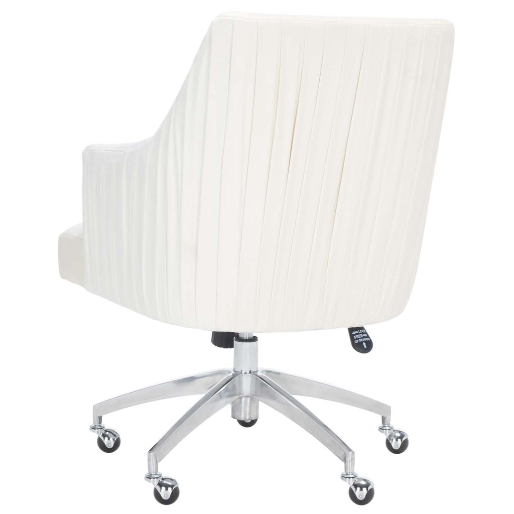 Safavieh Kaisley Puckered Office Chair - Cream / Silver