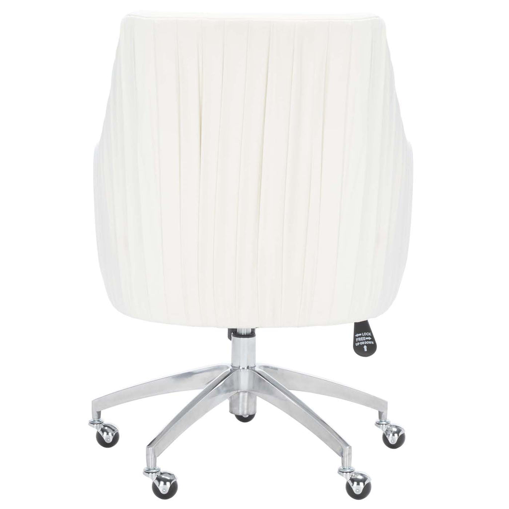 Safavieh Kaisley Puckered Office Chair - Cream / Silver