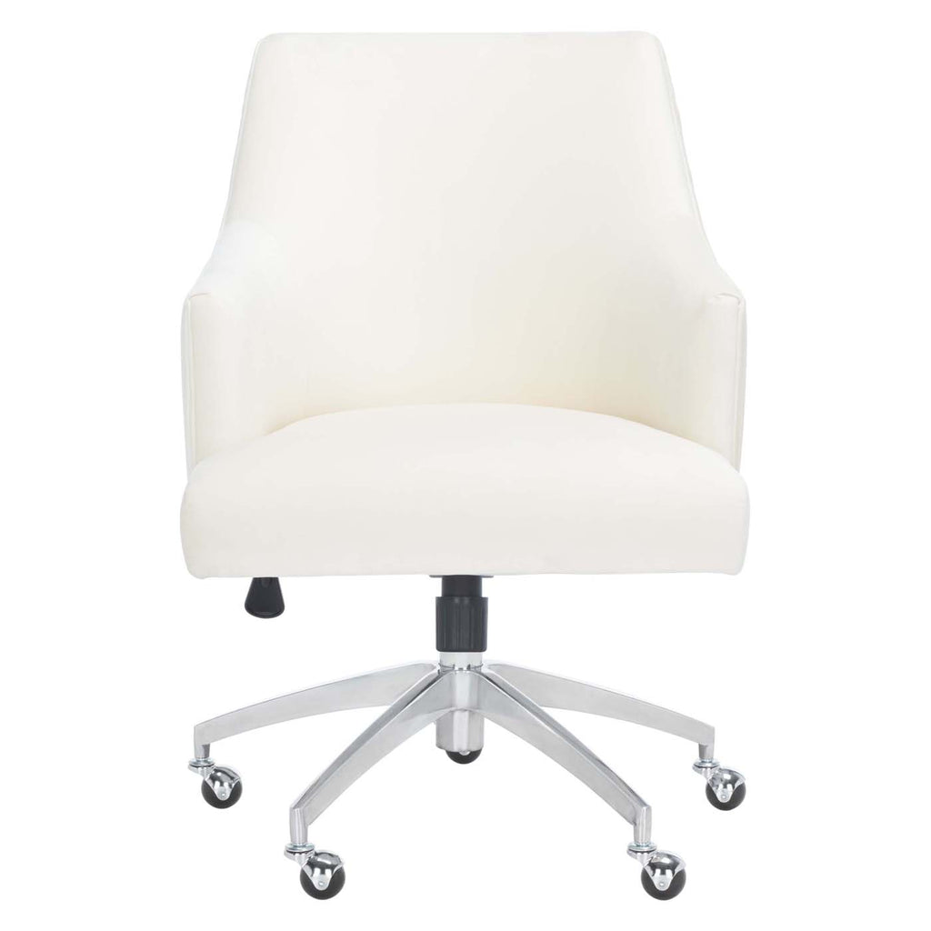 Safavieh Kaisley Puckered Office Chair - Cream / Silver