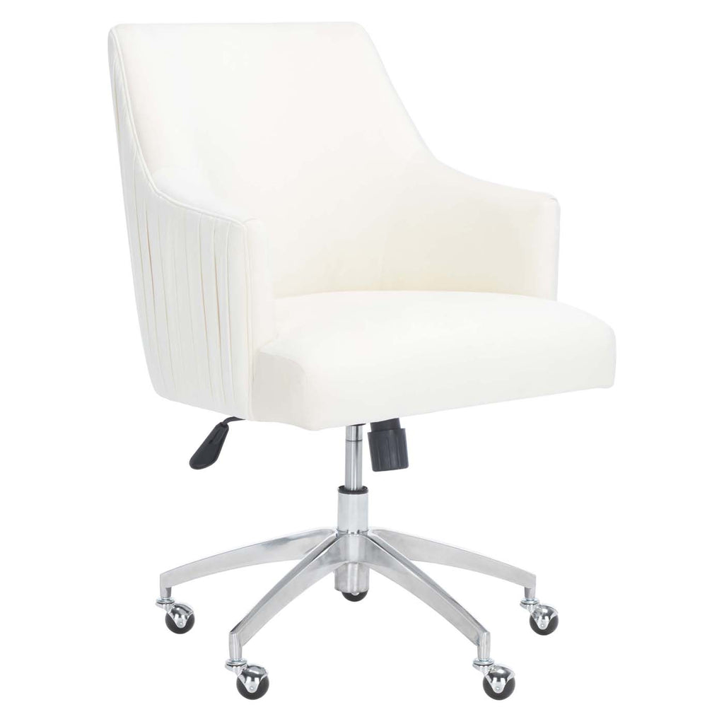 Safavieh Kaisley Puckered Office Chair - Cream / Silver